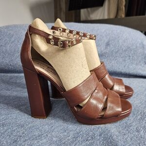 KATE SPADE Elegant Brown Leather Women's Heels